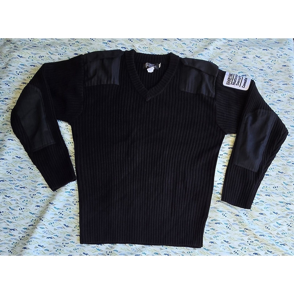 Tact Squad 2003 BlackRibbed V NeckSweaterMens SizeL National SecurityConsultants